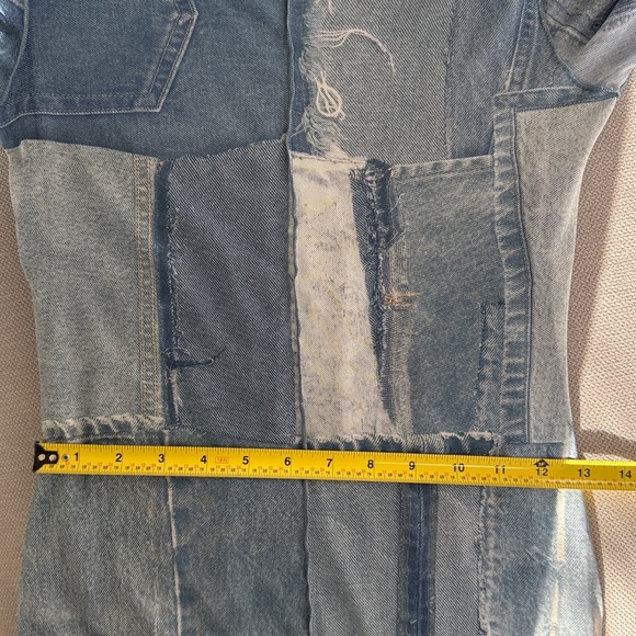 Zara Denim Print Long Sleeve Dress Size S - Picture 13 of 16